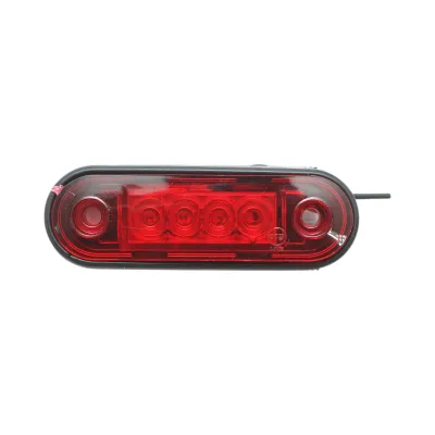 Lampa gabarit laterala ovala LED 12-24V rosie 4 LED-uri 85x28x11mm Breckner Germany