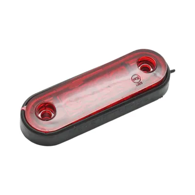 Lampa gabarit laterala ovala LED 12-24V rosie 4 LED-uri 85x28x11mm Breckner Germany - imagine 3