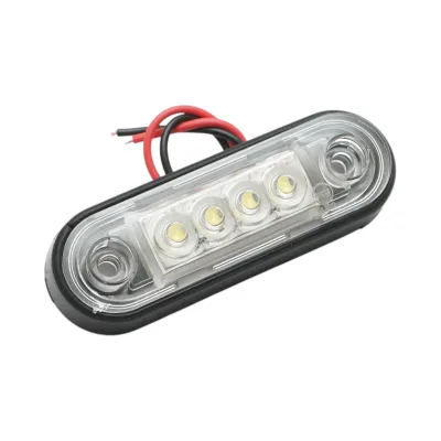 Lampa gabarit laterala ovala LED 12-24V alba 4 LED-uri 85x28x11mm Breckner Germany - imagine 3