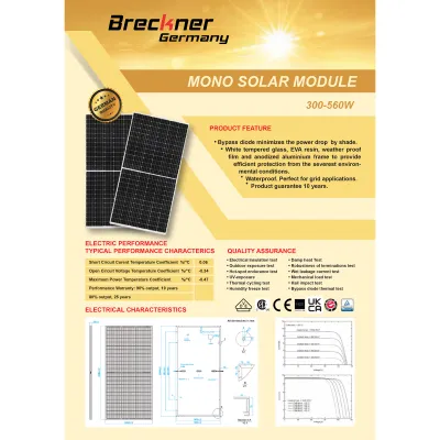 Panou solar 410W fotovoltaic monocristalin 37V cablu si conector MC4 1722x1134x35mm Breckner Germany - imagine 8