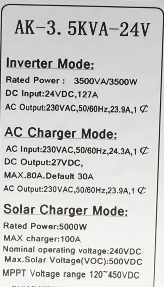 Sistem solar fotovoltaic cu invertor 3.5KW 220V ON-Grid Hibrid 100A MPPT Breckner Germay - imagine 7