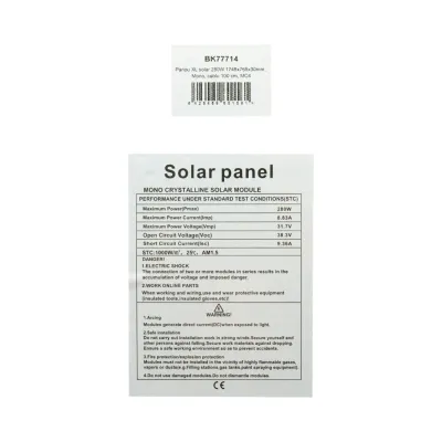 Panou solar 280W fotovoltaic monocristalin 1745x765x30mm Breckner Germany - imagine 6