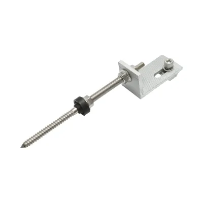Set clema L pentru acoperis tabla cu bolt M10X200mm prinderi panou solar fotovoltaic Breckner Germany - imagine 3