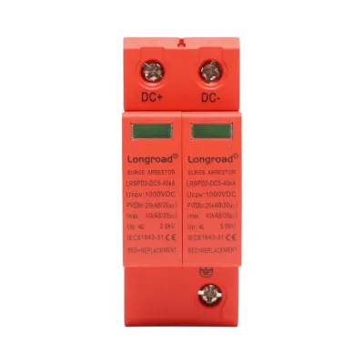 Descarcator supratensiune cu semnalizare sisteme fotovoltaice DC 2P tip C 1000VDC LRSPD2-DC5-40KA Longroad - imagine 2