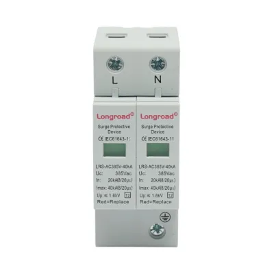 Descarcator de supratensiune cu semnalizare 2P 385VAC 20-40kA SPD Longroad