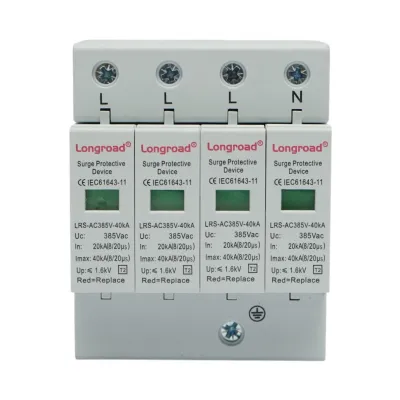 Descarcator de supratensiune cu semnalizare 4P 385VAC 20-40kA SPD Longroad