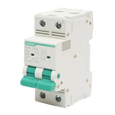 Separator, intrerupator de suprasarcina automat 2P, 80A, 550VDC Suntree - imagine 2