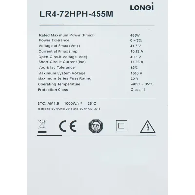 Panou solar fotovoltaic 455W LONGi LR4-72HPH-455M monocristalin 2094x1038x35mm - imagine 7