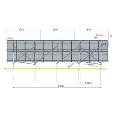 Sistem complet montare, structura pe sol pentru 22 panouri solare fotovoltaice unghi 35 grade Breckner Germany - imagine 3