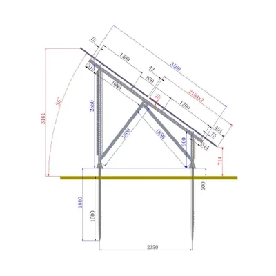 Sistem complet montare, structura pe sol pentru 22 panouri solare fotovoltaice unghi 35 grade Breckner Germany - imagine 2
