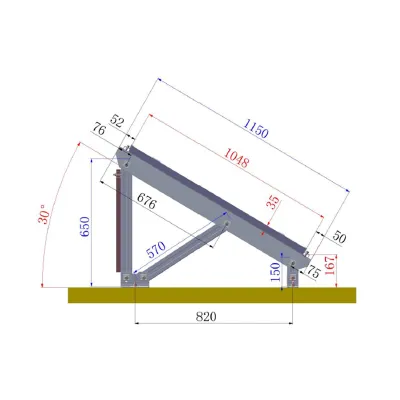 Sistem complet montare, structura pe beton pentru 4 panouri solare fotovoltaice cu unghi 30 grade Breckner Germany - imagine 2