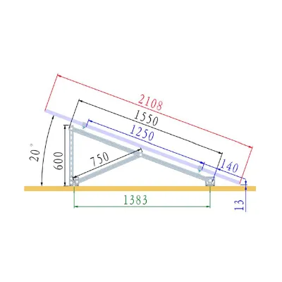 Sistem complet montare, structura pe beton pentru 4 panouri solare fotovoltaice cu unghi 20 grade Breckner Germany - imagine 2