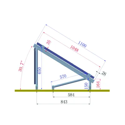 Sistem complet montare pe beton pentru 4 panouri solare fotovoltaice cu unghi 30 grade Breckner Germany - imagine 2