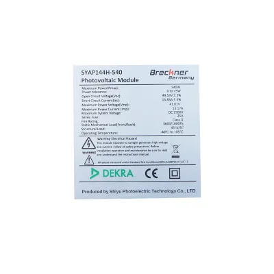 Panou solar Breckner Germany 540W fotovoltaic, monocristalin 2279x1134x35mm - imagine 5