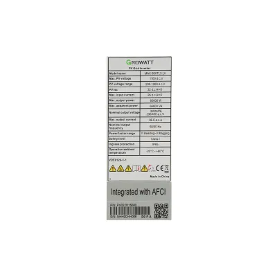 Invertor ON-GRID 60KW Growatt MAX 60KTL3-LV, trifazic 380V, prosumator, WiFi - imagine 8