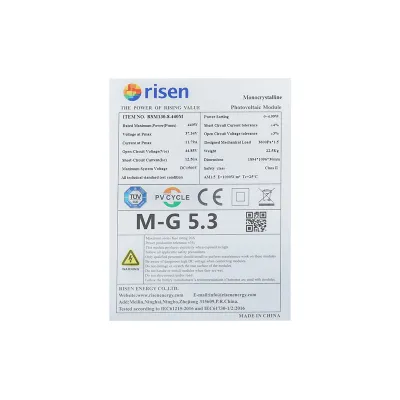Panou solar Risen 440W fotovoltaic, monocristalin 1894x1096x30mm - imagine 5