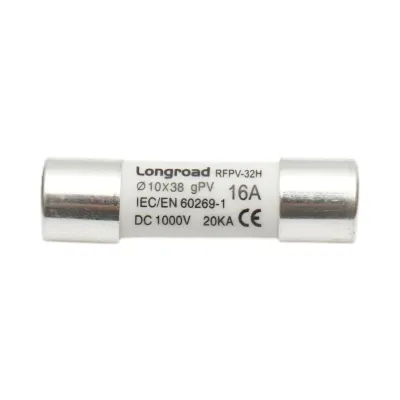 Siguranta fuzibila 10x38mm cilindrica gPV 16A, 1000V DC pentru sisteme fotovoltaice RFPV-32H Longroad