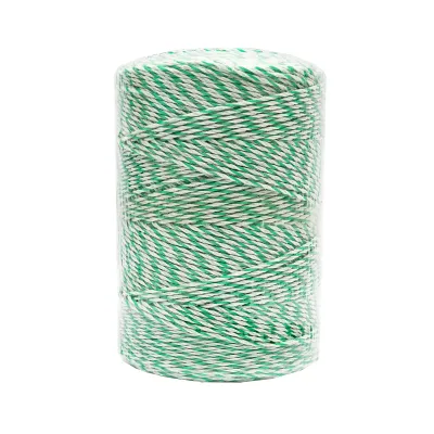 Rola fir alb-verde fi 2.5mm insertie metalica 4x0.2mm SS, rezistenta 7 Ohm/m, 500m gard electric THOR - imagine 4