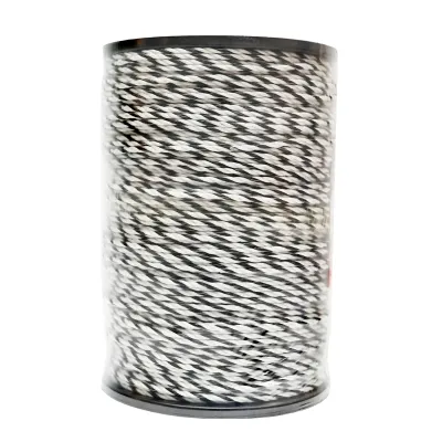 Rola fir alb-negru fi 4mm insertie metalica 3x0.2mm SS, rezistenta 9 Ohm/m, 500m gard electric Thor - imagine 4