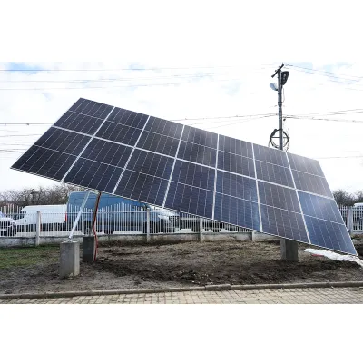 Sistem complet montare, structura tracker solar automat 9 KW, est-vest 16 panouri de 570W Breckner Germany
