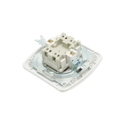 Intrerupator alb simplu ST MAKEL 220V - 250V, 10A incastrat, ceramica - imagine 4