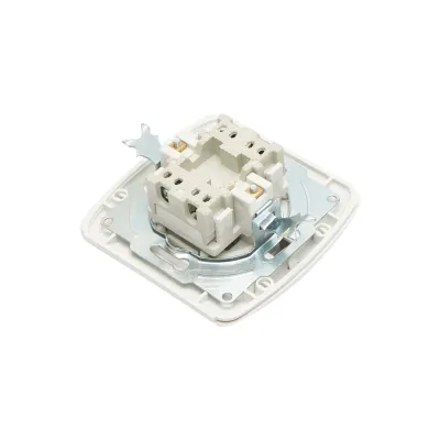 Intrerupator alb dublu ST MAKEL 220V - 250V, 10A incastrat, ceramica - imagine 4