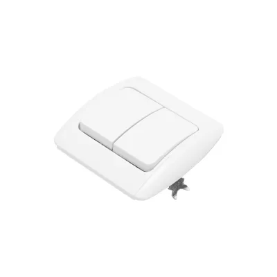 Intrerupator alb dublu ST MAKEL 220V - 250V, 10A incastrat, ceramica - imagine 3