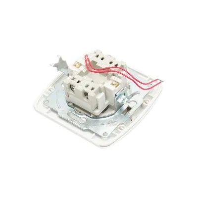 Intrerupator alb dublu ST MAKEL 220V - 250V, 10A incastrat, ceramica, cu indicator - imagine 4