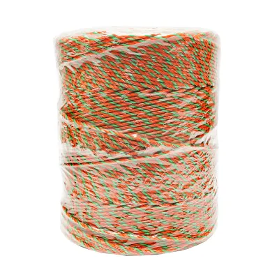 Rola fir portocaliu-verde fi 3mm insertie metalica 3x0.2mm SS+2x0.25mm, rezistenta 0.2 Ohm/m, 500m gard electric Thor - imagine 4