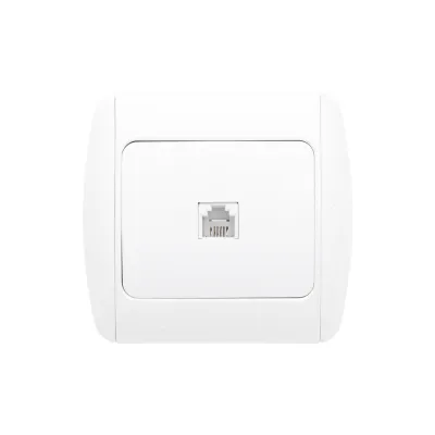 Priza telefon alba RJ11 ST MAKEL incastrata