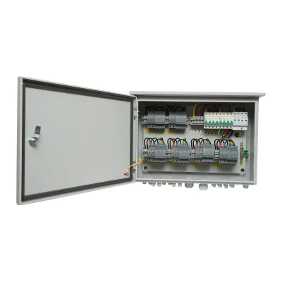 Tablou sigurante de protectie echipat 380V pentru sisteme fotovoltaice 20-30KW DC/AC cu 6 siruri/stringuri 63A, IP65 - imagine 6