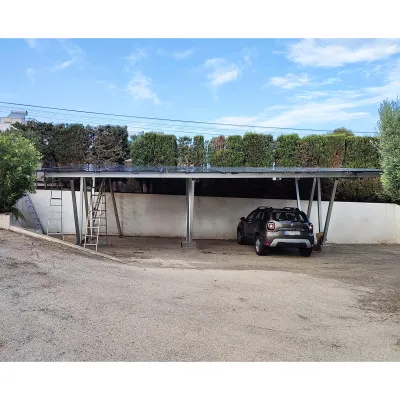 Carport 4 masini din aluminiu cu sistem printeri panouri solare fotovoltaice 13.75KW
