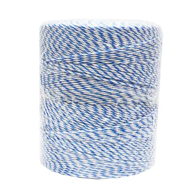Rola fir alb-albastru fi 3mm insertie metalica 3x0.2mm SS, rezistenta 7.8 Ohm/m, 1000m gard electric Thor - imagine 4