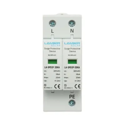 Descarcator la supratensiune cu semnalizare pentru sisteme fotovoltaice LA-SPD-2P-20kA-385V AC Leader