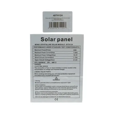 Panou solar 30W fotovoltaic monocristalin 420x405x25mm THOR - imagine 5