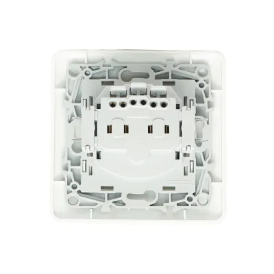 Priza Schuko simpla cu impamantare alba ST 220V - 250V, 16A incastrat - imagine 3