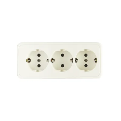 Priza Schuko cu 3 intrari, impamantare alba PT 16A, 250V aplicata cu protectie pentru copii Breckner Germany - imagine 3