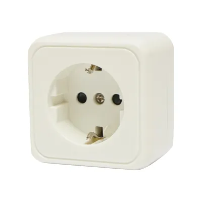 Priza Schuko cu 1 intrare, impamantare alba PT 16A, 250V aplicata cu protectie pentru copii Breckner Germany - imagine 3