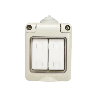 Intrerupator dublu aplicat PT de exterior IP55, 10AX, 250V Breckner Germany