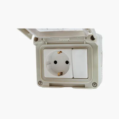 Priza schuko simpla aplicata 16A, 250V si intrerupator 10 AX, 250V IP 55 Breckner Germany - imagine 3