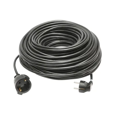 Cablu prelungitor pentru curent, lungime 50 metri cu priza si fisa tip Schuko 3x1.5mm negru 16A, 220V-250V Breckner Germany