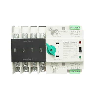 Comutator ATS trifazat 400V Dual Power, separator automat de la panouri fotovoltaice la retea ATS-4P-63A Leader