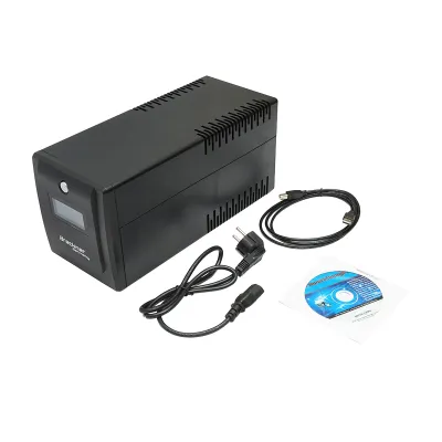 UPS 1000VA/600W cu baterii 2x7Ah si 4 prize schuko, LCD, USB, AVR Breckner Germany - imagine 4