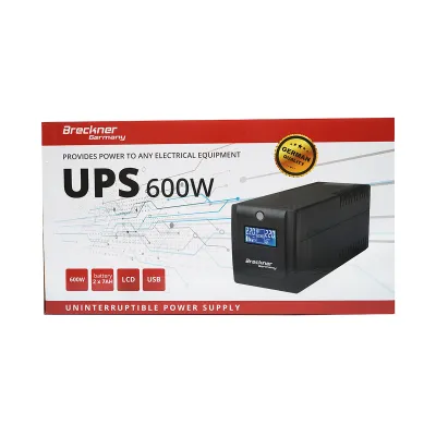UPS 1000VA/600W cu baterii 2x7Ah si 4 prize schuko, LCD, USB, AVR Breckner Germany - imagine 3