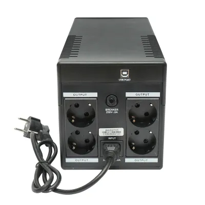 UPS 1000VA/600W cu baterii 2x7Ah si 4 prize schuko, LCD, USB, AVR Breckner Germany - imagine 2