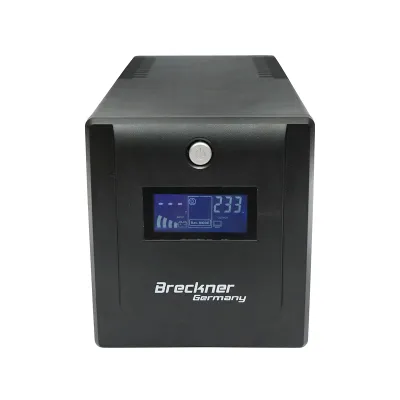UPS 1000VA/600W cu baterii 2x7.5Ah si 4 prize schuko, LCD, USB Breckner Germany