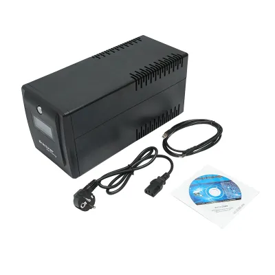 UPS 1000VA/600W cu baterii 2x7.5Ah si 4 prize schuko, LCD, USB Breckner Germany - imagine 4