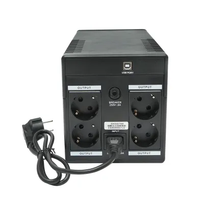UPS 1000VA/600W cu baterii 2x7.5Ah si 4 prize schuko, LCD, USB Breckner Germany - imagine 2