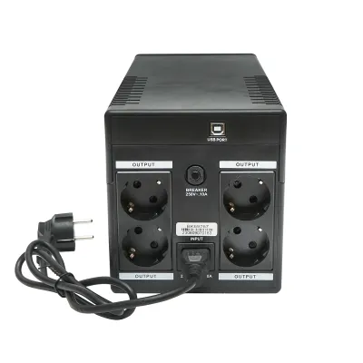 UPS 1500VA/900W cu baterii 2x9Ah si 4 prize schuko, LCD, USB, AVR Breckner Germany - imagine 5