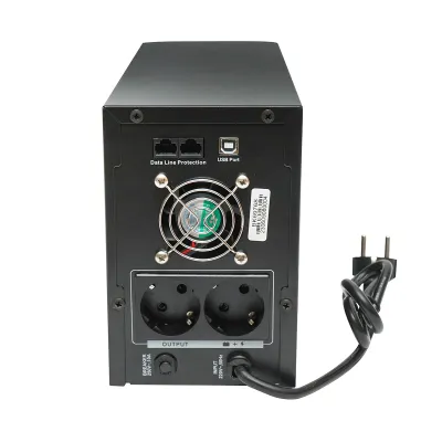 UPS 2000VA/1200W cu baterii 2x9Ah si 2 prize shuko, LCD, USB, AVR Breckner Germany - imagine 2